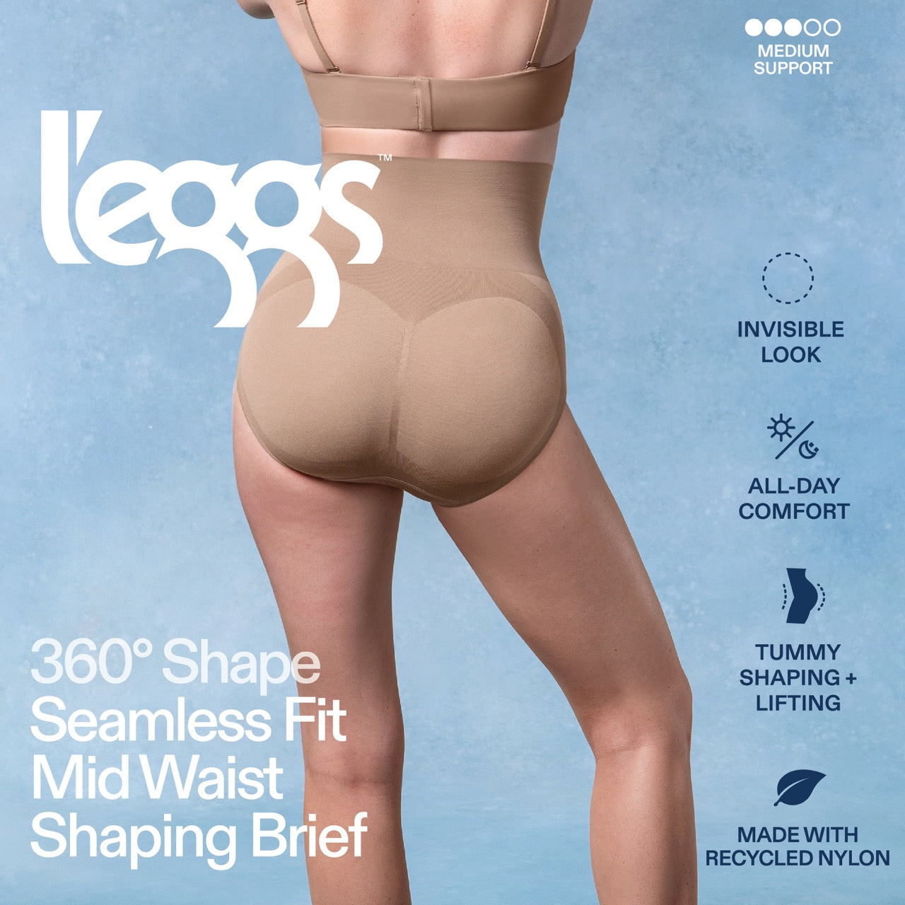 L'eggs- 360 Shape Seamless Fit- Natural Waist Brief
