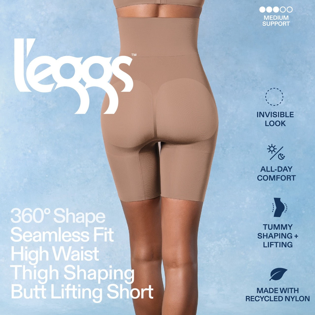 L'eggs- 360 Shape Seamless Fit - High Waist Toner Short