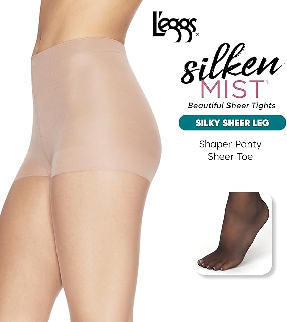 L'eggs® Silken Mist® Silky Sheer, Shaper, Sheer Toe, 3 pack