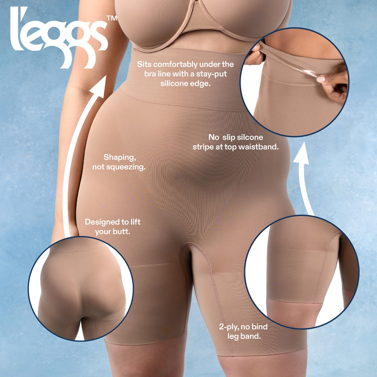 L'eggs- 360 Shape Seamless Fit - High Waist Toner Short